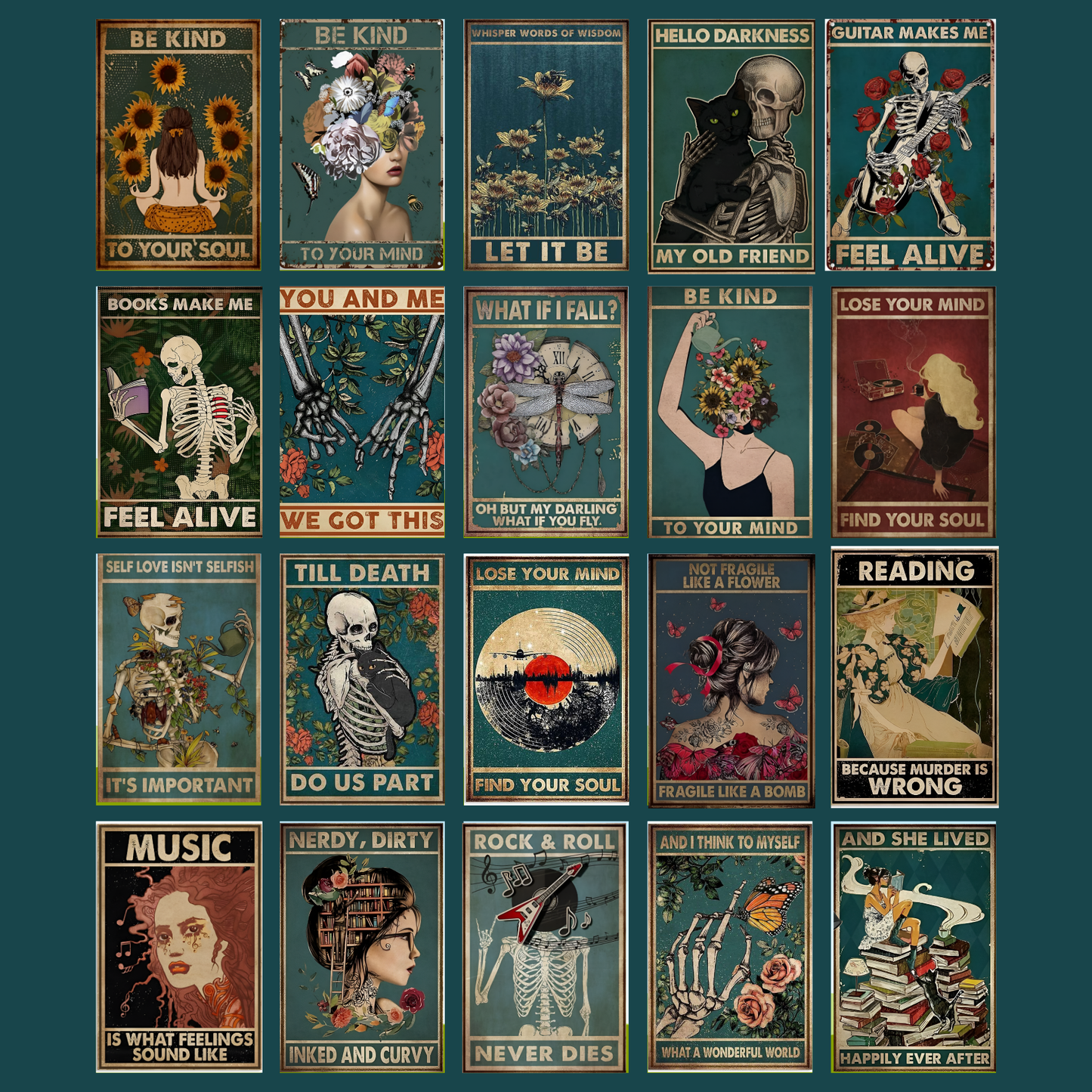 Aesthetic Quote Poster Set 2 (Pack Of 20)